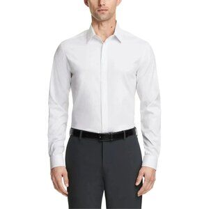 NWOT Calvin Klein Men's 15-15.5 M White Long Sleeve Button-Up Dress Shirt